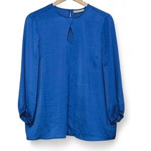 In WearElegant Blue Satin Women's Top Size 8